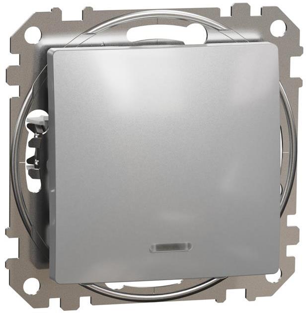 Еднополюсен ключ с индикатор цвят Алуминий Sedna SE