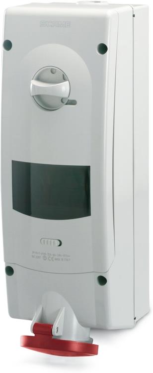 Промишлен контакт 3P+N+Е 16A IP44 с механична блокировка и 6 DIN модула серия Advance 2 Scame