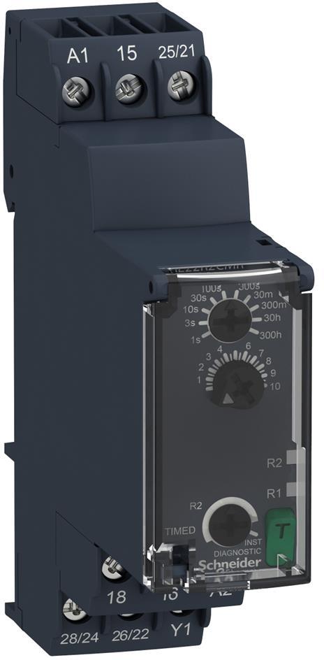 Реле за време, закъснение при изключване, 1x 0.3s…300h, 2c/o 8A, 24...240Vac SE