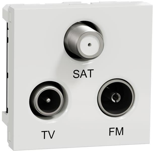 Розетка TV+FM+SAT 2dB 2 мод. цвят Бял Unica SE