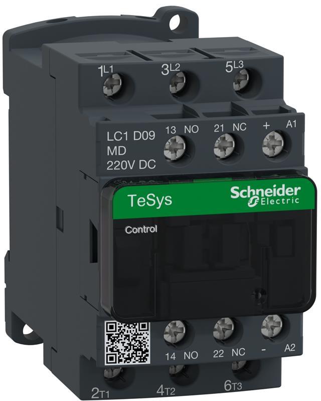 Контактор TeSys D 3P 4kW (9A AC-3) 1NO-1NC 220Vdc SE