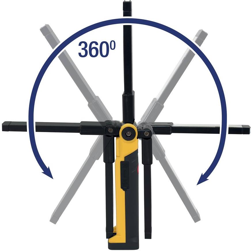 Работна LED лампа 10W 800lm глава на 360° с магнитна стойка и батерия 1800 mAh USB charger IP44 Commel