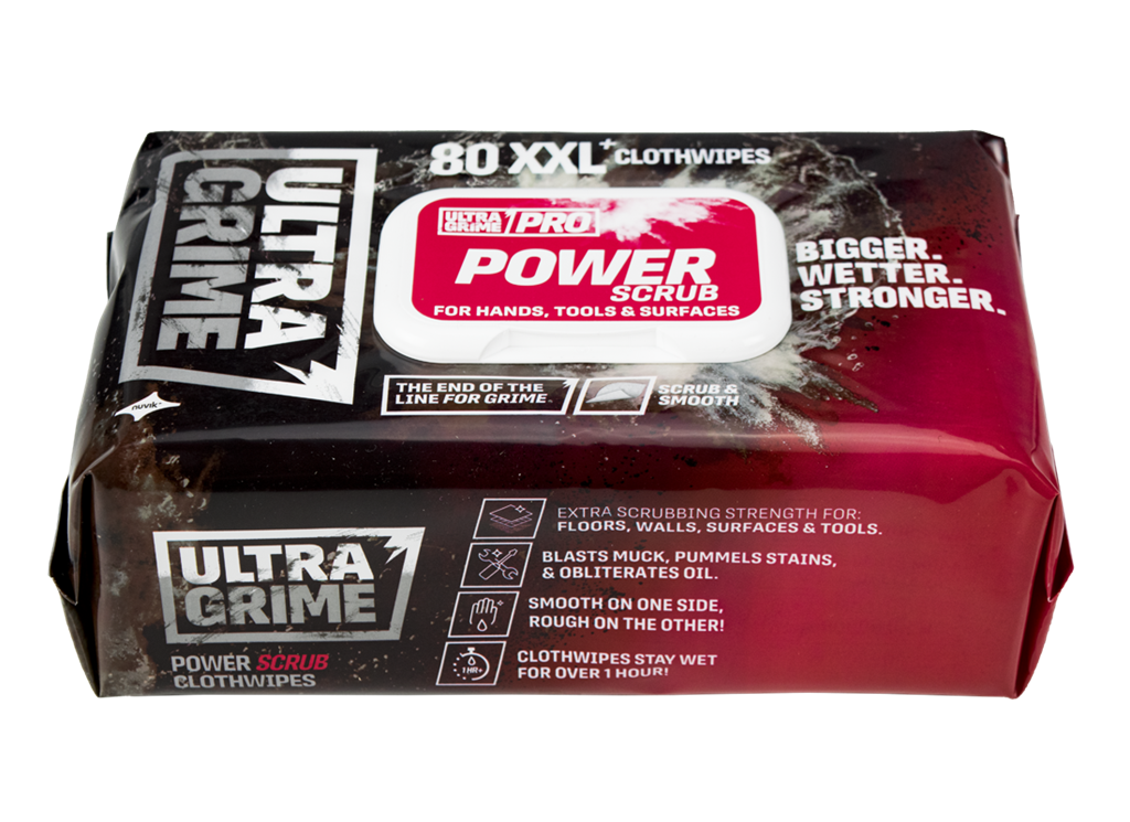 Мокри кърпи абразивни UltraGrime PRO Power Scrub 80бр. с размер 38х25см в пакет