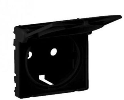 Лицев панел за контакт шуко с капаче цвят Черен Valena Life Legrand