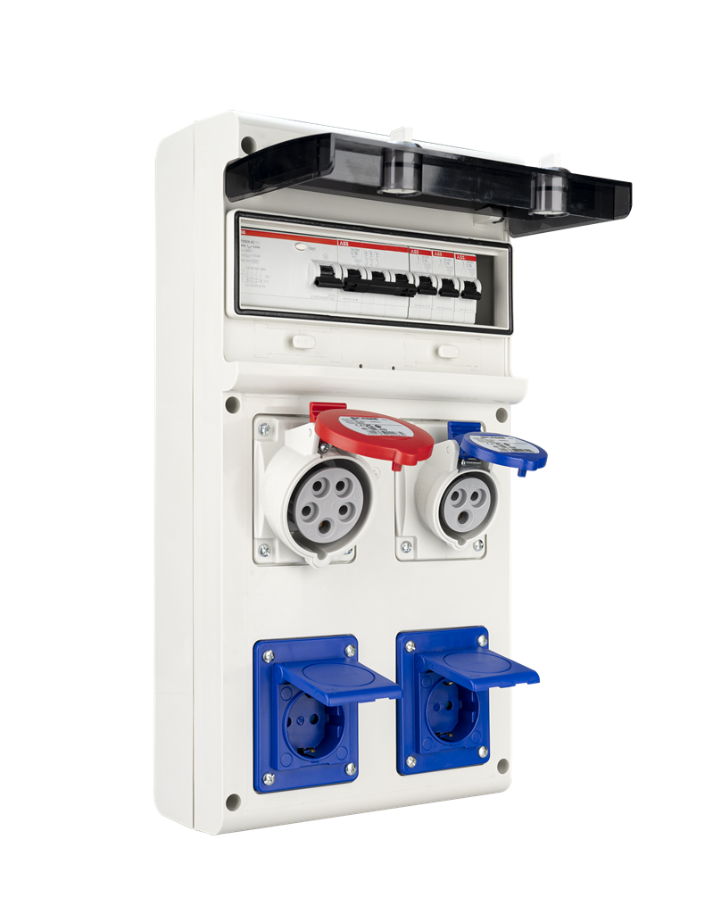 Табло 632.4500 тип А сглобено с индустриални контакти Scame и токови защити ABB