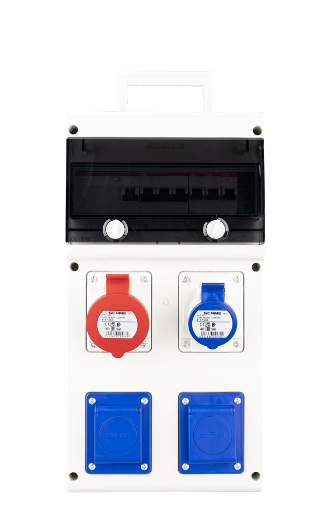 Табло 632.4500 тип А сглобено с индустриални контакти Scame и токови защити ABB