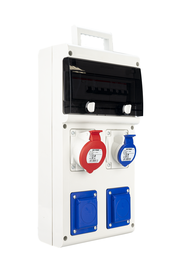 Табло 632.4500 тип А сглобено с индустриални контакти Scame и токови защити ABB