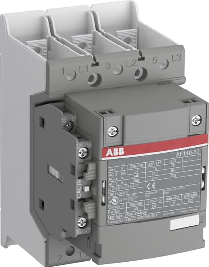 Контактор AF140-30-11B 3P 75kW (140A AC-3) 1NO+1NC 100...250V 50/60Hz ABB