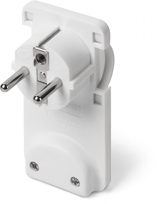 Щепсел плосък бял 16A 2P+T IP20 серия UNEL Scame