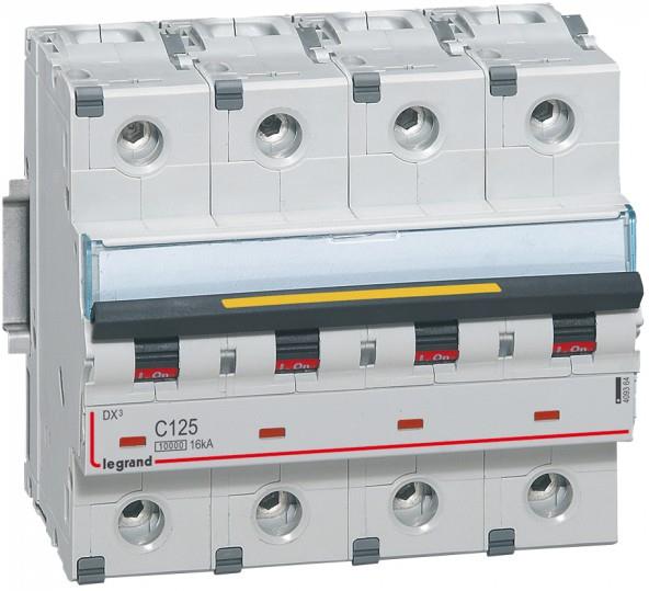 Автоматичен прекъсвач DX3 4P 125A крива С 10kA 6 мод. Legrand