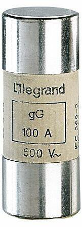 Стопяем цилиндричен предпазител тип gG 100A 22x58мм Legrand