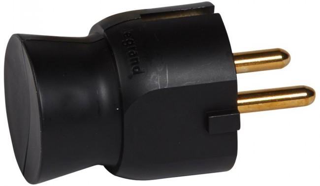 Щепсел черен 2P+Т 16A 250V 90'' изход на кабела /25бр/ Legrand