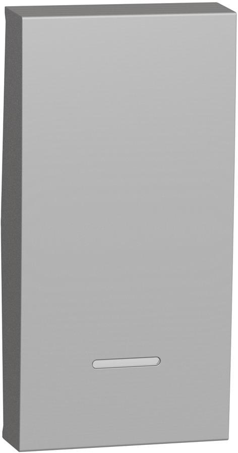 Лицев панел за ключ и бутон с индикация 1 мод. цвят Алуминий Unica SE