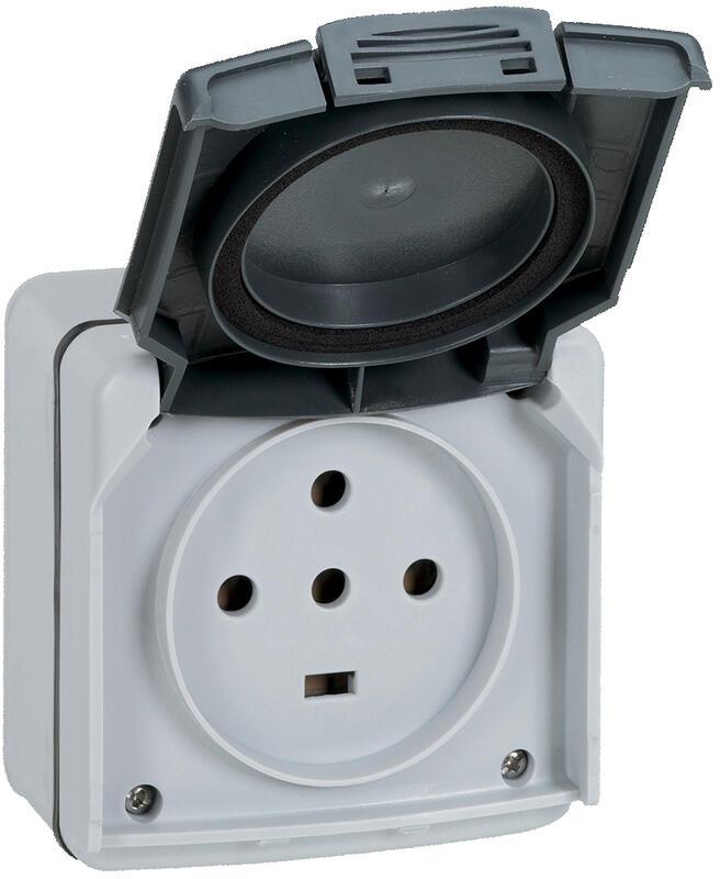 Контакт Plexo IP55 20A 3P+N+E 230V открит монтаж сив Legrand