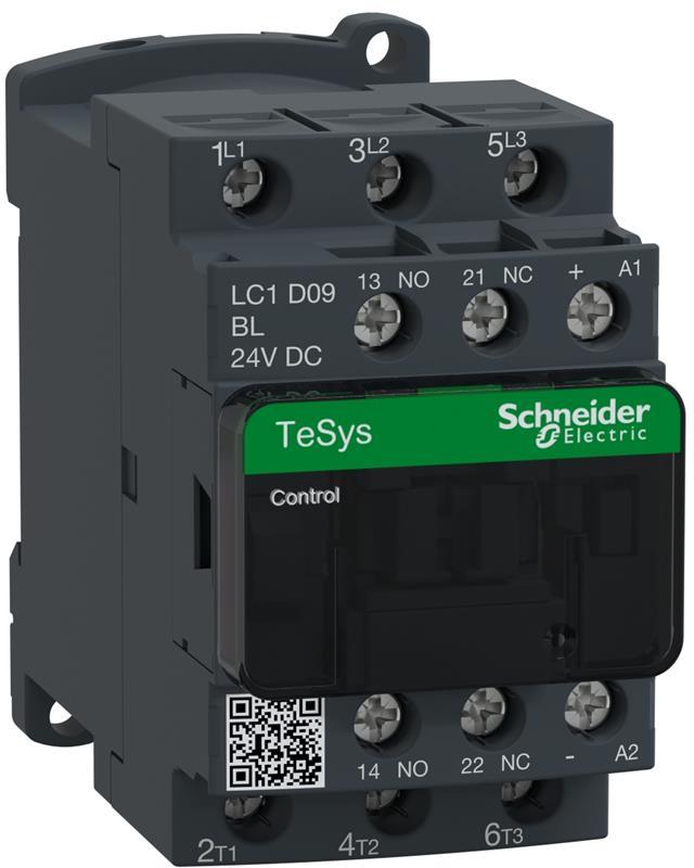 Контактор TeSys D 3P 4kW (9A AC-3) 1NO-1NC 24V DC lc SE