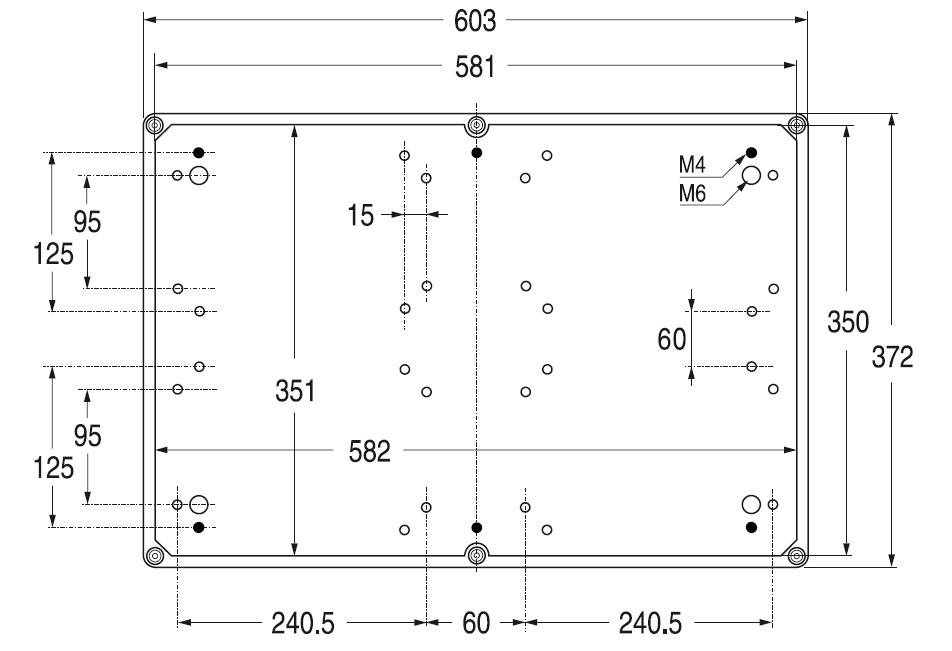 Полиестерна кутия 603x372x175мм IP67, UV, плътни стени, затваряне с винт, APO 11 ABB