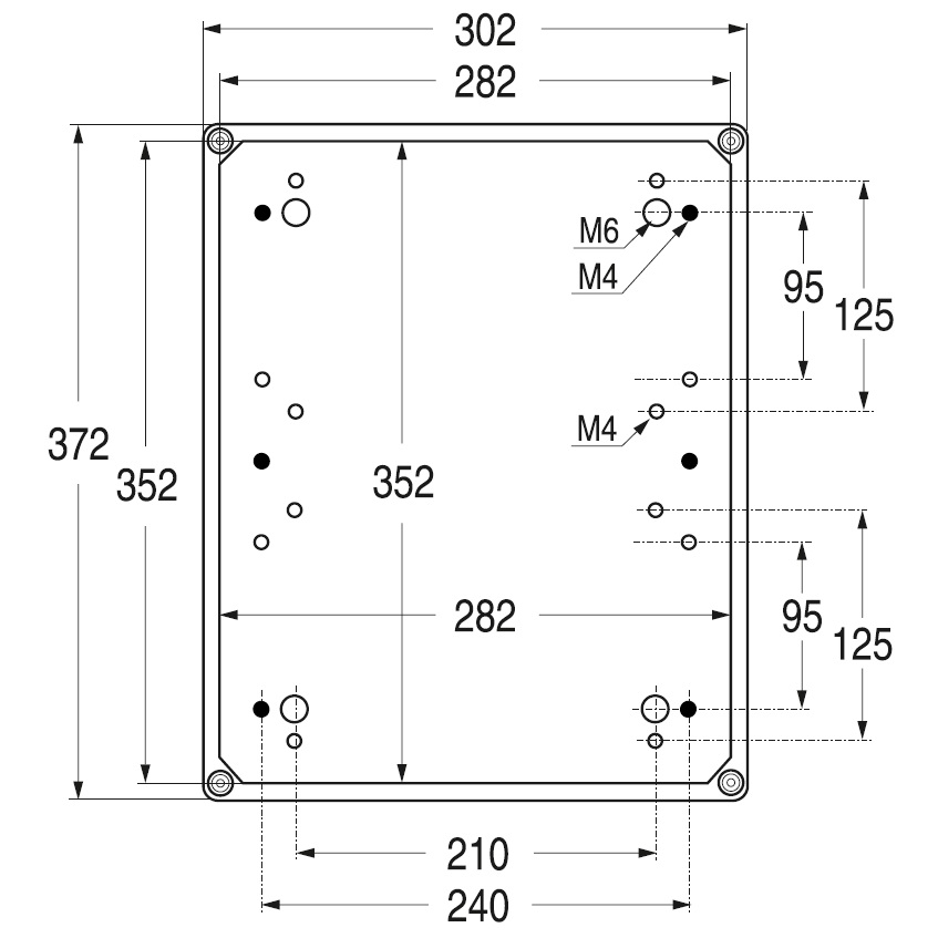 Полиестерна кутия 372x302x175мм IP67, UV, плътни стени, затваряне с винт, APO 71 ABB