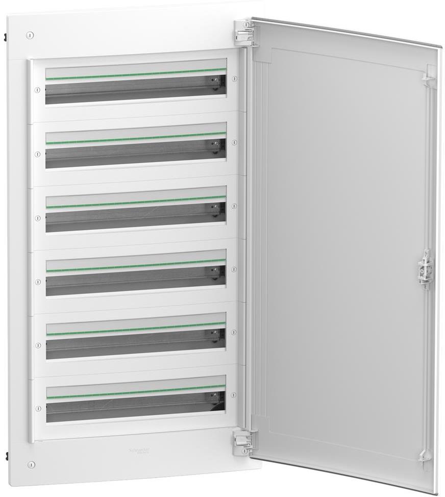 Табло за скрит монтаж PrismaSet XS 144 модула (6х24) мод. с бяла плътна врата и Н и РЕ клеми SE