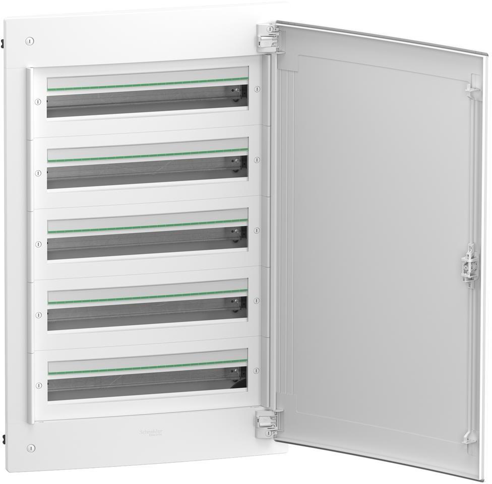 Табло за скрит монтаж PrismaSet XS 120 модула (5х24) мод. с бяла плътна врата и Н и РЕ клеми SE