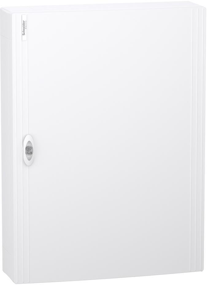 Табло за открит монтаж PrismaSet XS 96 модула (4х24) мод. с бяла плътна врата и Н и РЕ клеми SE