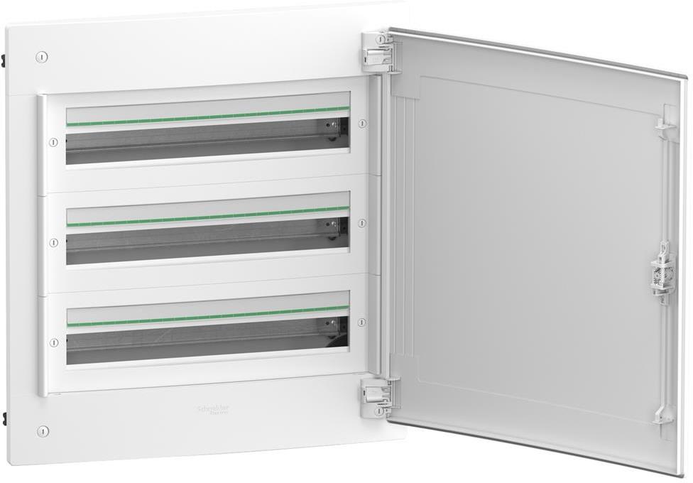 Табло за скрит монтаж PrismaSet XS 72 модула (3х24) мод. с бяла плътна врата и Н и РЕ клеми SE