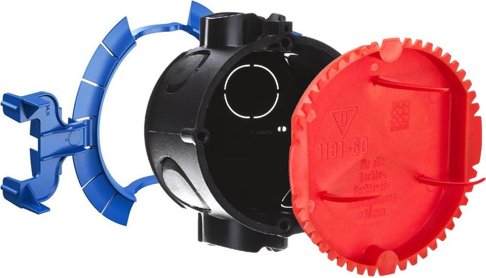 Комплект конзолна кутия 45мм със скоба към тухлени стени и защитен капак (100 бр.) Kaiser