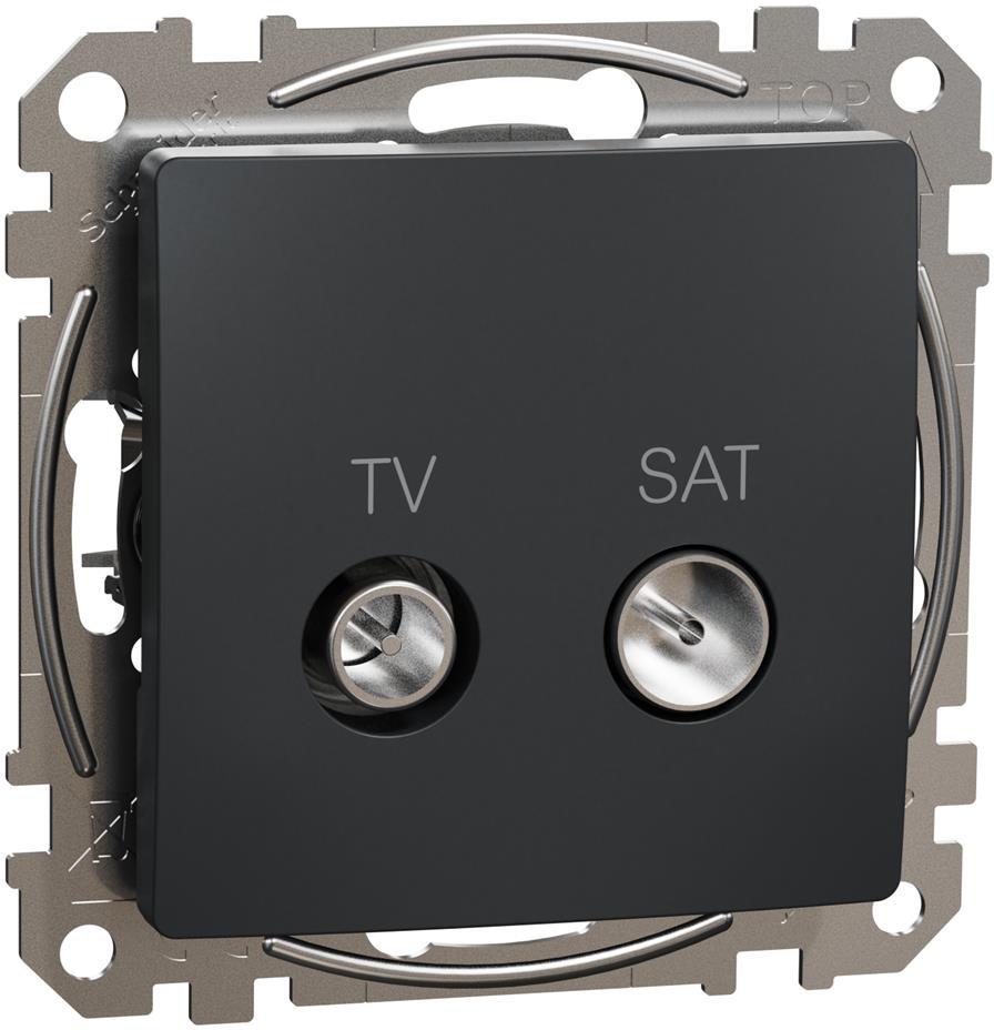 Розетка TV+SAT преходна 7dB цвят Антрацит Sedna SE