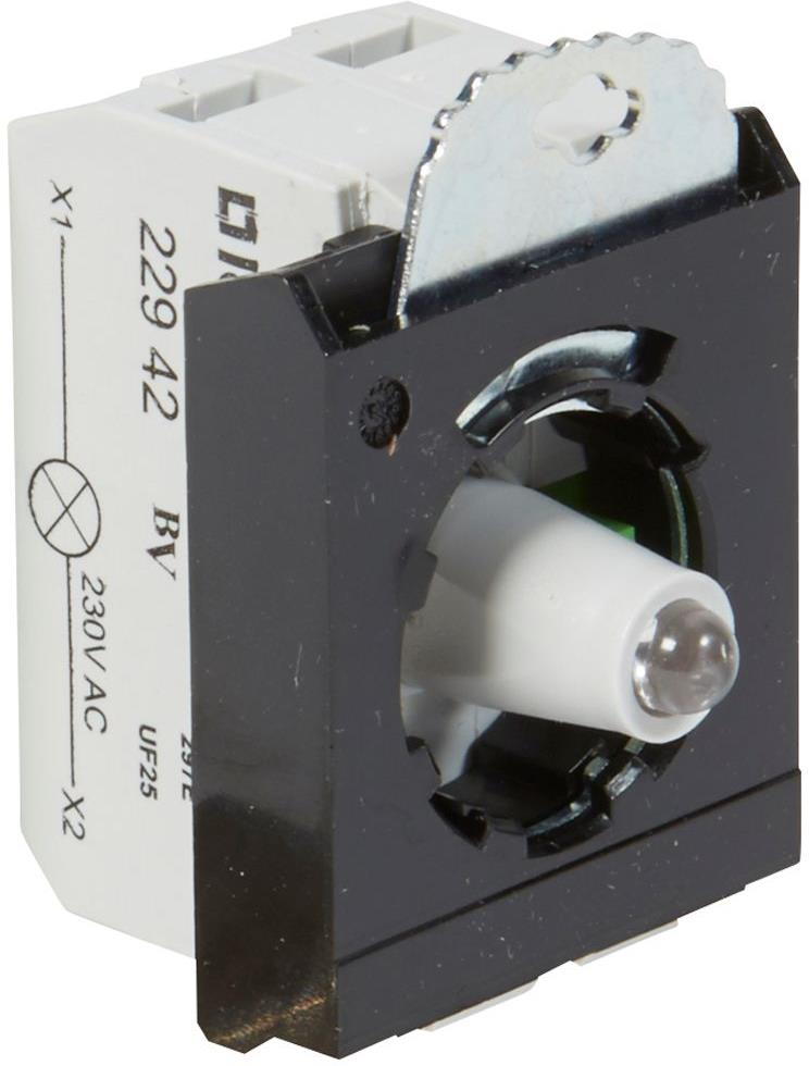 Осветителен блок LED зелен с основа 1NO 230Vac Ø22mm Osmoz Legrand