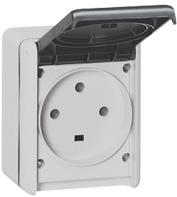 Контакт френски стандарт открит монтаж 3P+E 32A IP44 цвят Сив Plexo Legrand