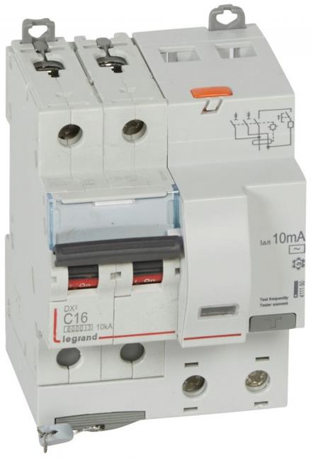 ДТЗ комбинирана DX3 2P 16A крива C 10mA тип AC 6kA 4 мод. Legrand