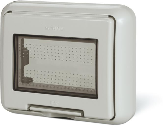 Капак за скрит монтаж IP55 3 мод. Unibox цвят СИВ Scame