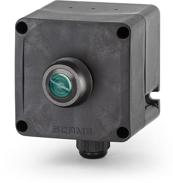 Взривозащитен бутон зелен светещ 1xM20 Ex 2GD Зона 1/2/21/22 IP66 1NO Scame