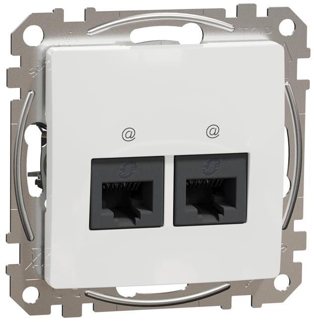 Розетка 2xRJ45 UTP cat.6A S-One цвят Бял Sedna SE