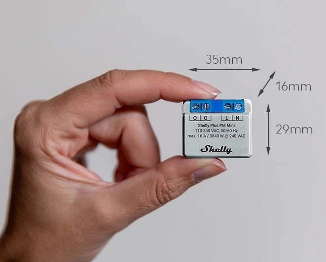 Микромодул Smart монофазен мерител 1х 16A Shelly Plus PM Mini - 265673