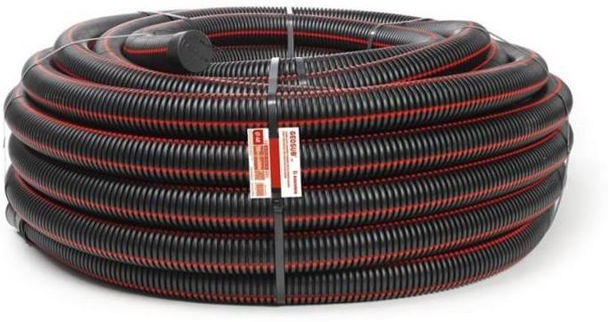 Гофрирана тръба вън. ф160мм вътр. Ф138.4мм 450N клас L450 цвят Черен с корда HDPE UV GEOSUB 25м Kouvidis