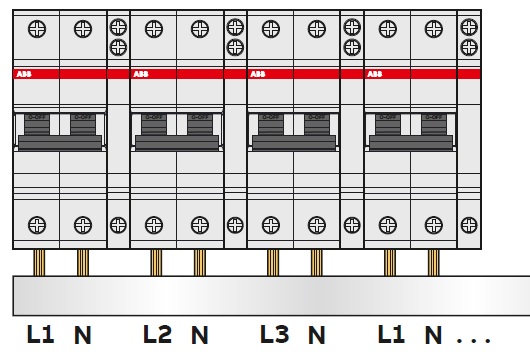 Захранващ гребен Acti 9 3P+N 16мм2 80A 19 прекъсвача L1NAuxL2NAuxL3NAux SE