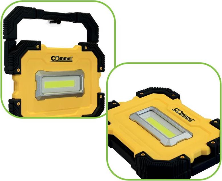 Работна лампа 10W 1000lm 6000K IP44 вградена батерия 2000mAh Commel