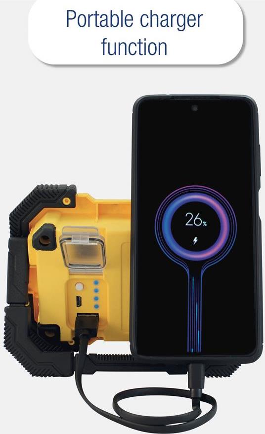 Работна лампа 10W 1000lm 6000K IP44 вградена батерия 2000mAh Commel