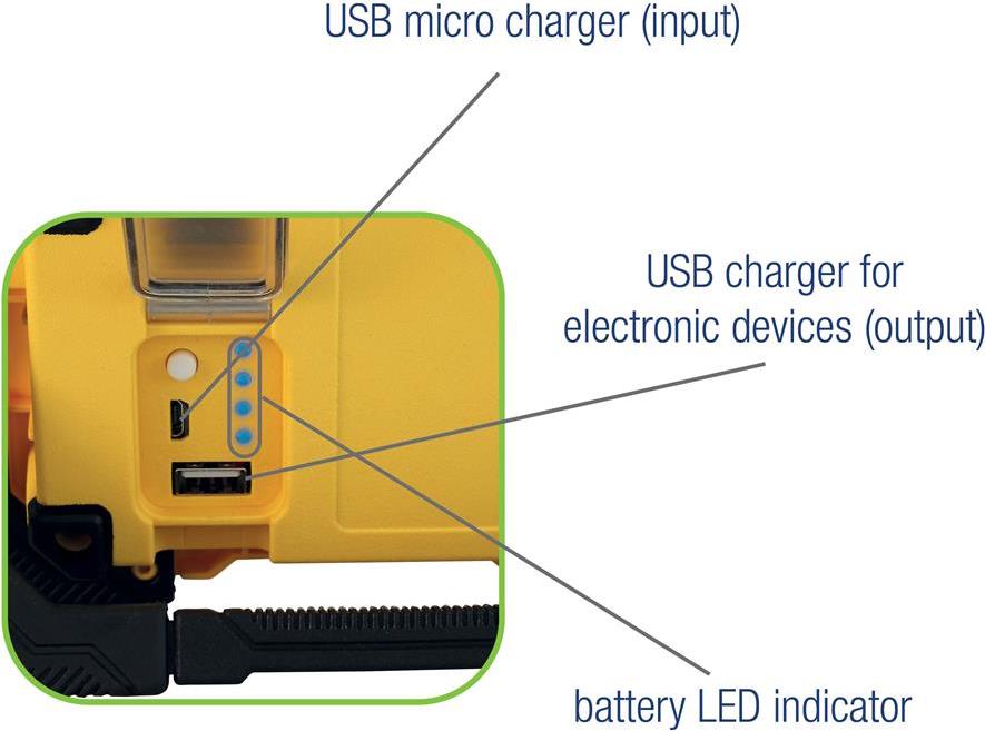 Работна лампа 10W 1000lm 6000K IP44 вградена батерия 2000mAh Commel