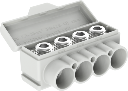 Клема изолирана СИВА SLT50-4 Al 4x 10-50 / Cu 4x 2.5-35 mm² 145/135A 1000V MOREK