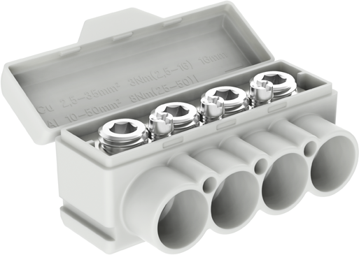 Клема изолирана СИВА SLT50-4-3 Al 4x 10-50 / Cu 4x 2.5-35 + 3x 2.5 mm² 145/135A 1000V MOREK
