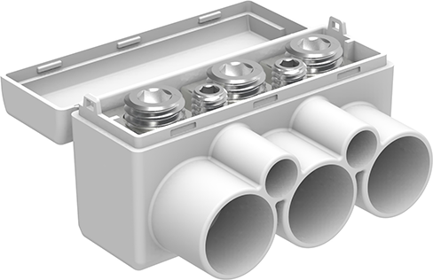 Клема изолирана СИВА SLT50-3-2 Al 3x 16-50 / Cu 3x 2.5-35 + 2x 1.5-6 mm² 145/135A 1000V MOREK