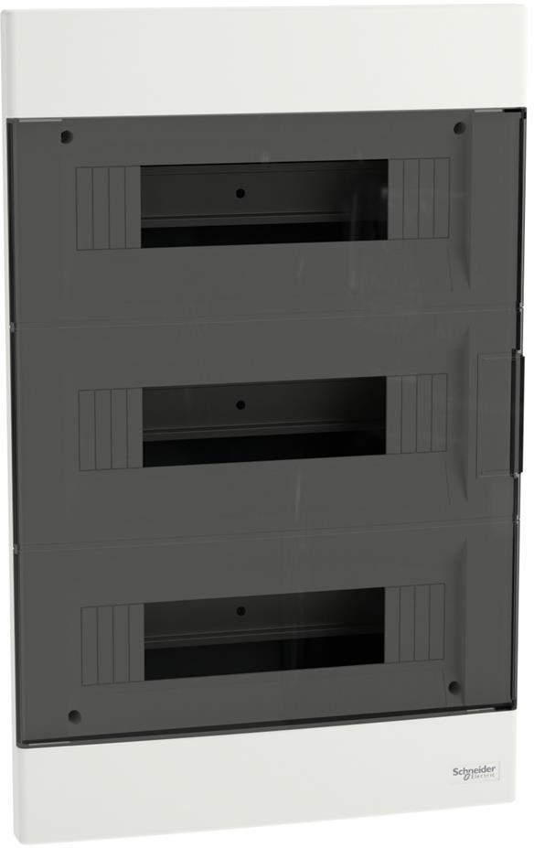 Табло за скрит монтаж 3x12 мод. Easy 9 EU с прозрачна врата и Н и РЕ клеми SE