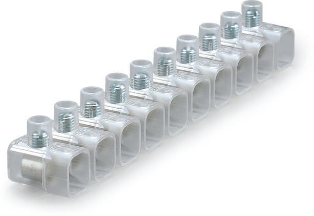 Глуха клема за свързване на кабел 10мм2 прозрачна, блокче 10бр. Scame