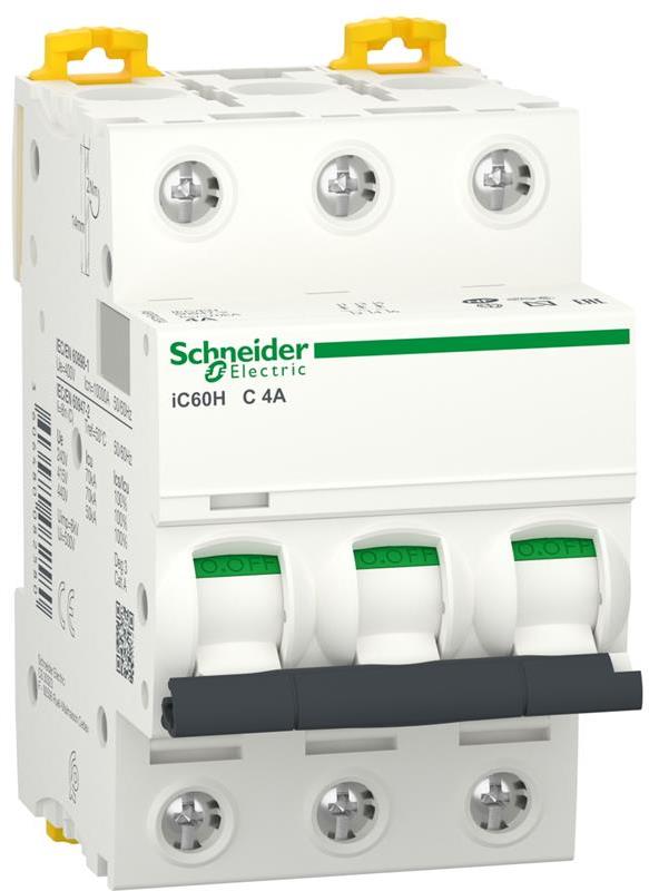 Автоматичен прекъсвач Acti 9 iC60H 3P 4A крива C 10kA SE