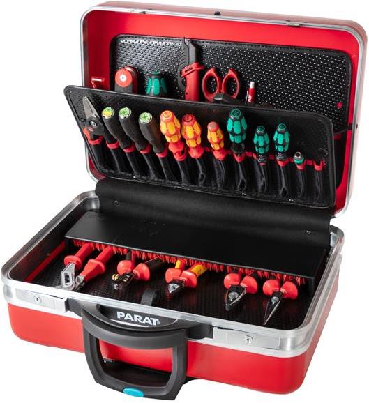 Куфар PARARED с колела и телескоп. дръжка,CP-7 държач за 35 инструмента, станд. закл., X-ABS антиплъзгащ м-л Ш47хВ36хД21см PARAT