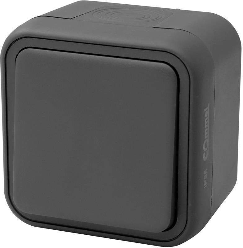 Девиаторен ключ за открит монтаж IP55 цвят Антрацит Bura Commel