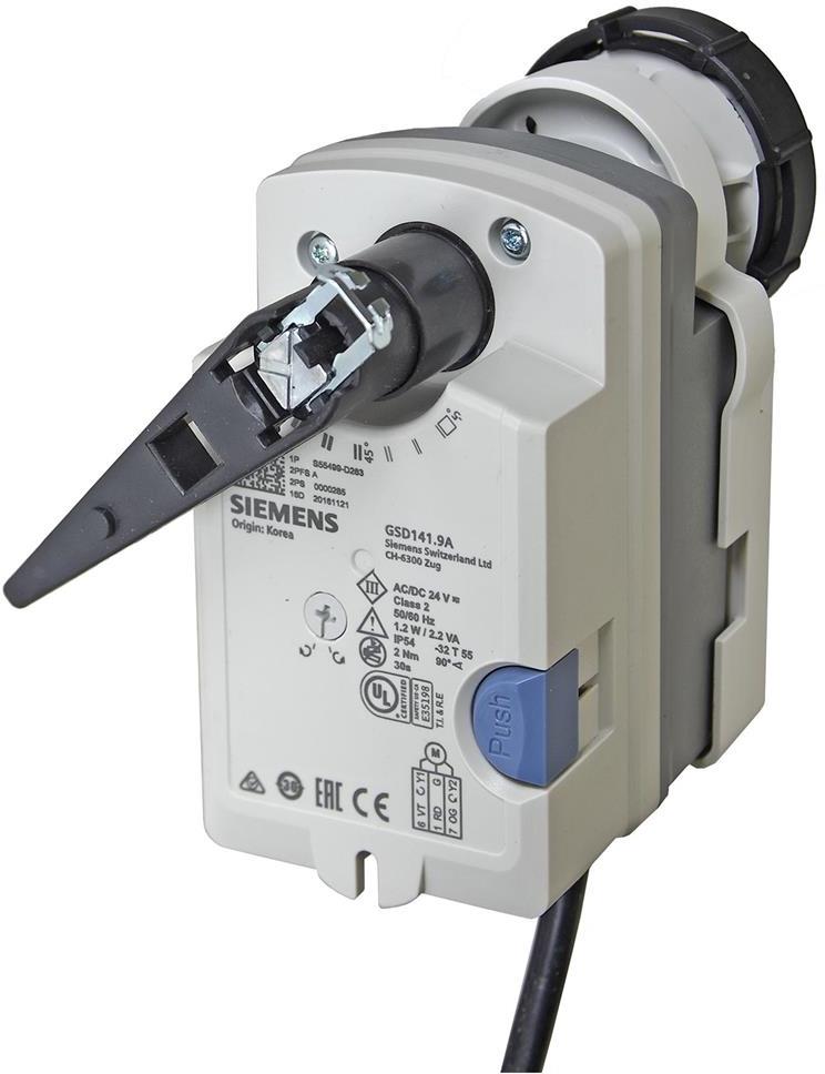 Електромоторен въртящ се задвижващ механизъм за сферични кранове, непружинен, AC 230V, On-Off, 5Nm, 30s Siemens