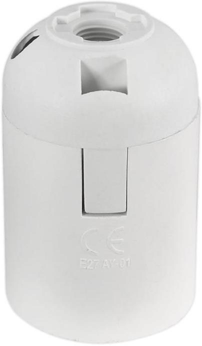 Фасунга E27, 4A, 250V, без пръстен бяла Commel