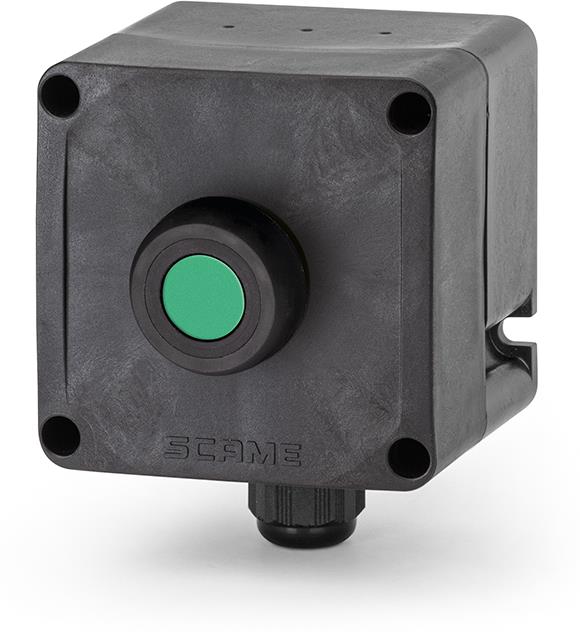 Взривозащитен бутон зелен 1xM20 Ex 2GD Зона 1/2/21/22 IP66 1NO+1NC Scame